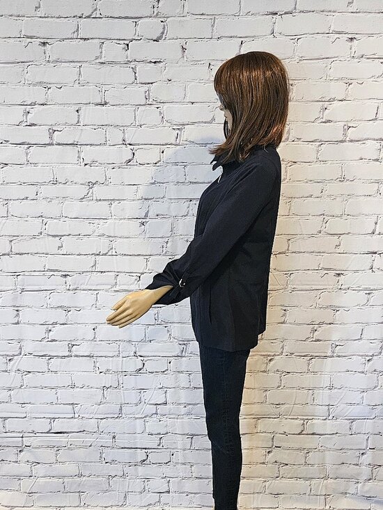 CLEO - Navy zipper front lightweight jacket - Picture 6 of 11